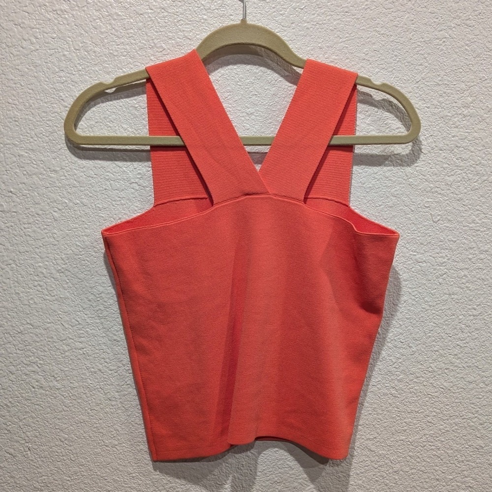 House of Harlow 1960 Womens Coral Bandage Knit Crop Top Large‎ Y2K Revolve - Picture 3 of 9